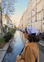 THISTLE FLOWER AND BOW IN LILAC EMBROIDERED BANDANA