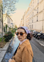 THISTLE FLOWER AND BOW IN LILAC EMBROIDERED BANDANA