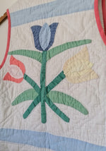 QUILTED PATCHWORK FLOWER VEST (PINK)