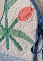 QUILTED PATCHWORK FLOWER VEST (BLUE)