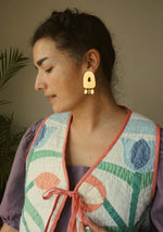 QUILTED PATCHWORK FLOWER VEST (PINK)