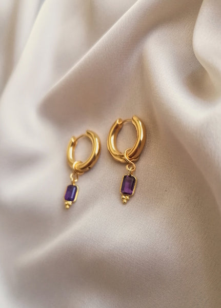 Amethyst hoops deals