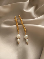 PEARL AND BAR EARRINGS