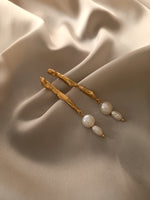 PEARL AND BAR EARRINGS