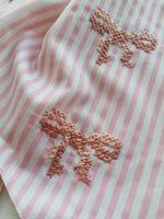 PINK BOW EMBROIDERED BANDANA