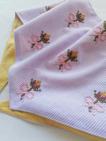 THISTLE FLOWER AND BOW IN LILAC EMBROIDERED BANDANA