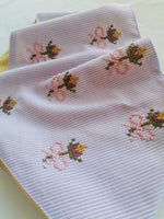 THISTLE FLOWER AND BOW IN LILAC EMBROIDERED BANDANA